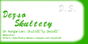 dezso skultety business card